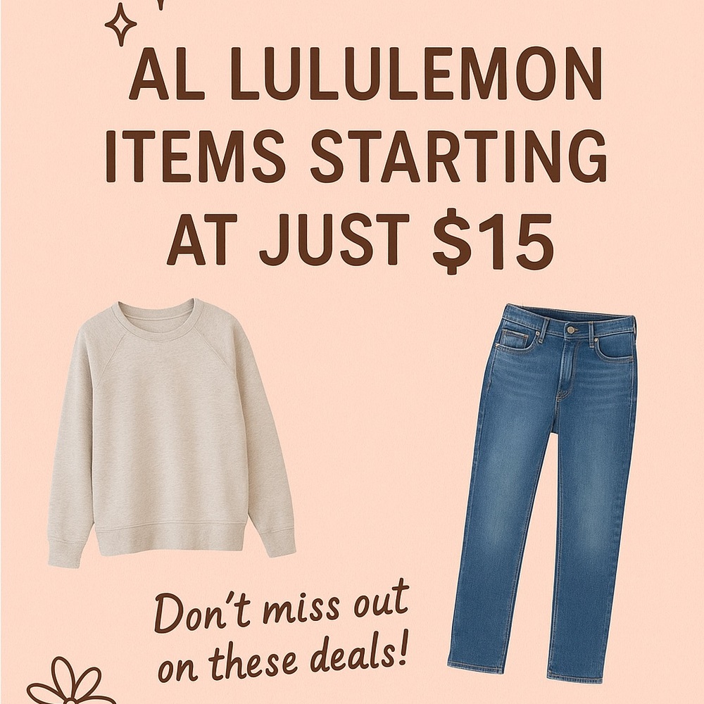 Lululemon Cream Sweatshirt and Blue Jeans